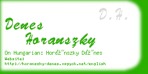 denes horanszky business card